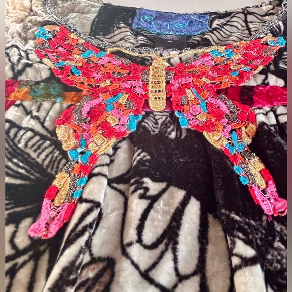 Custo Barcelona Eclectic Velvet Textured Butterfly Dress - Picture 5 of 6